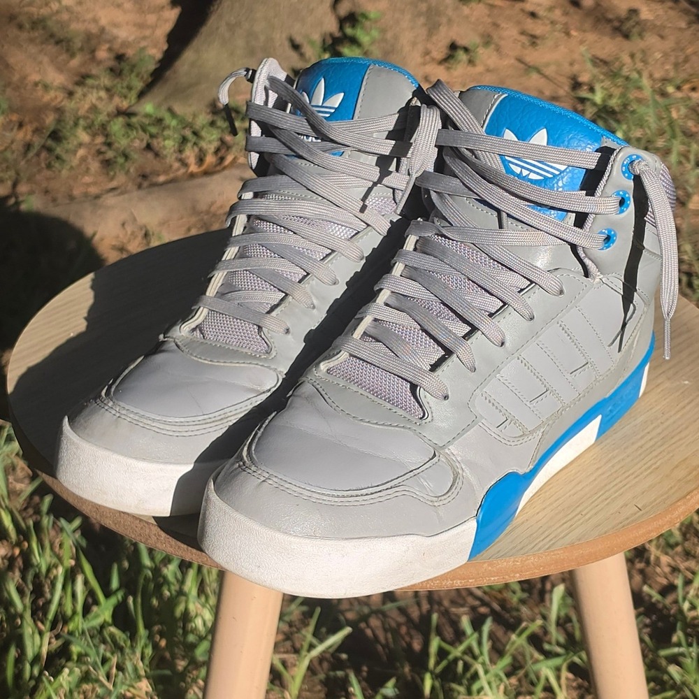 Adidas Originals Hard Court Hi Grey Blue High Top Sneakers G95607 Mens 11